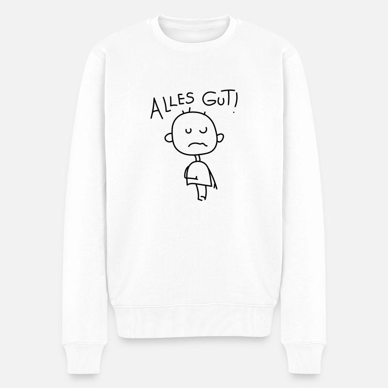 Strichmännchen Satire - Männer Premium Bio Pullover - Weiß