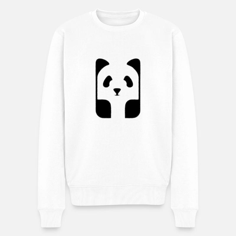Süßer Panda - Männer Premium Bio Pullover - Weiß
