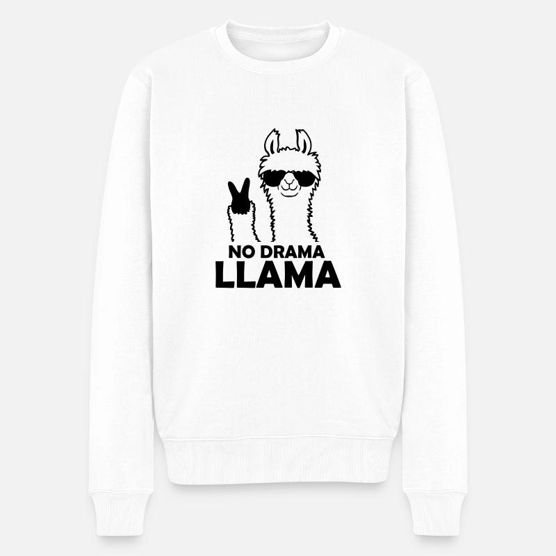 Lama cool sans drame - Pull Premium bio Homme - blanc