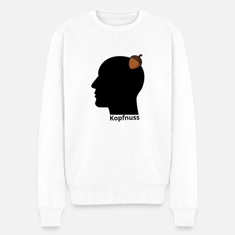 Kopfnuss - Männer Premium Bio Pullover - Weiß