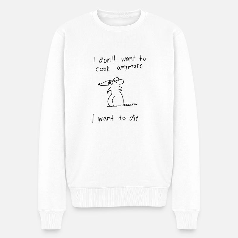 Ich möchte nicht mehr kochen- Ratte - Männer Premium Bio Pullover - Weiß