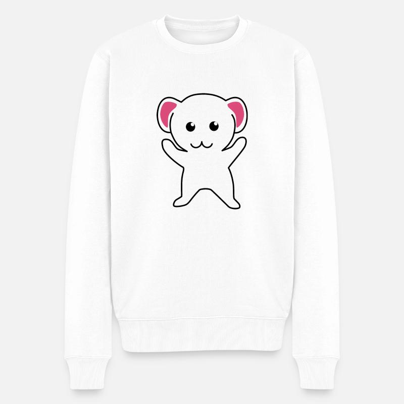 Souris blanche toute mignone - Pull Premium bio Homme - blanc
