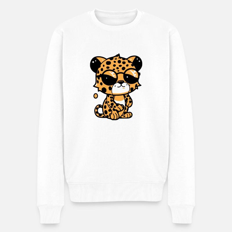 Zoolto le léopard - Pull Premium bio Homme - blanc