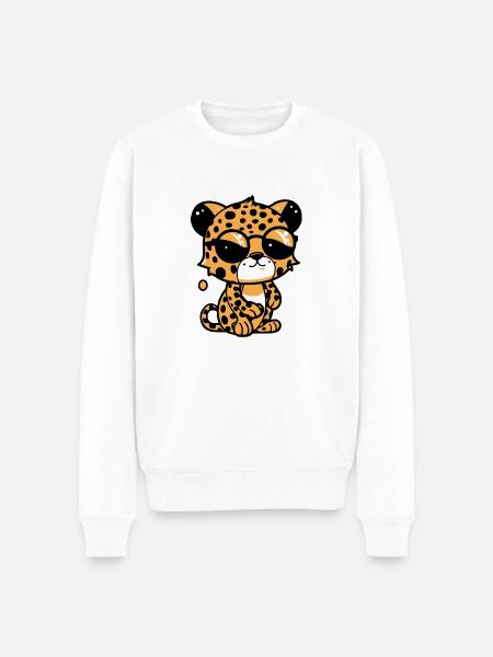 Zoolto the Leopard - Men's Premium Organic Jumper - white