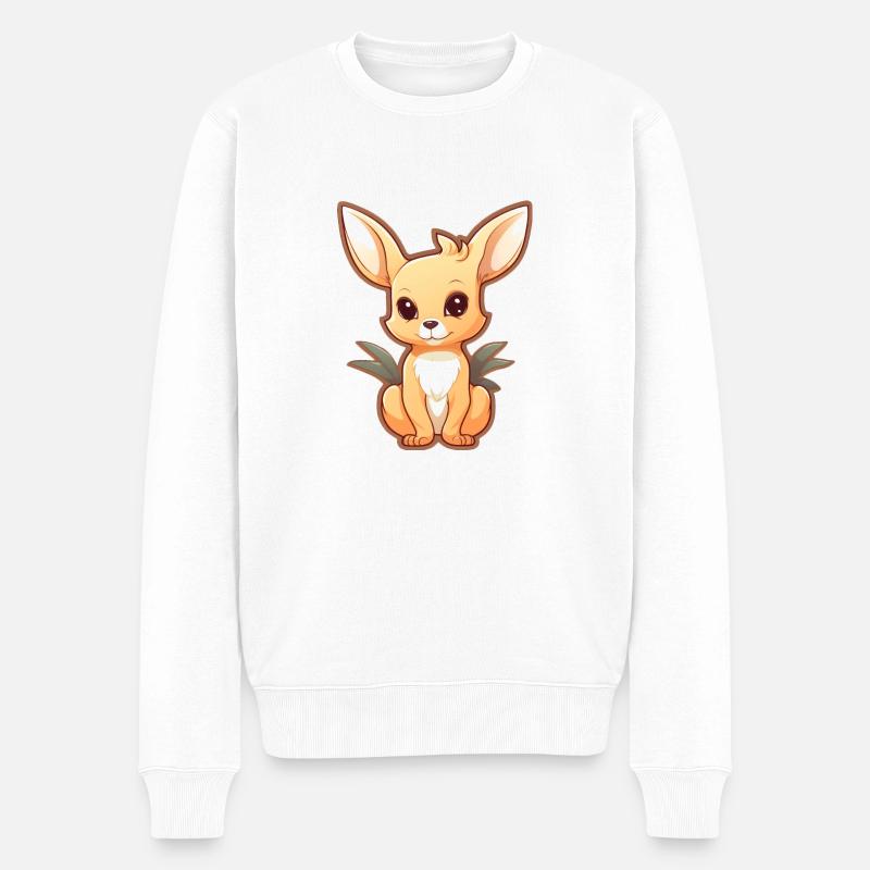 Känguru - Männer Premium Bio Pullover - Weiß