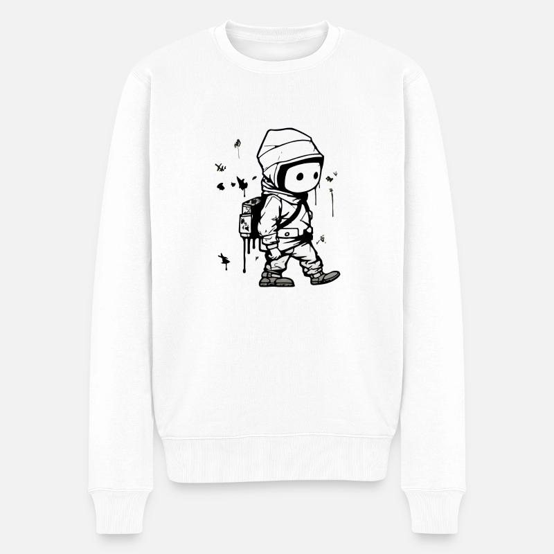 Kako-Straßenkunst - Männer Premium Bio Pullover - Weiß