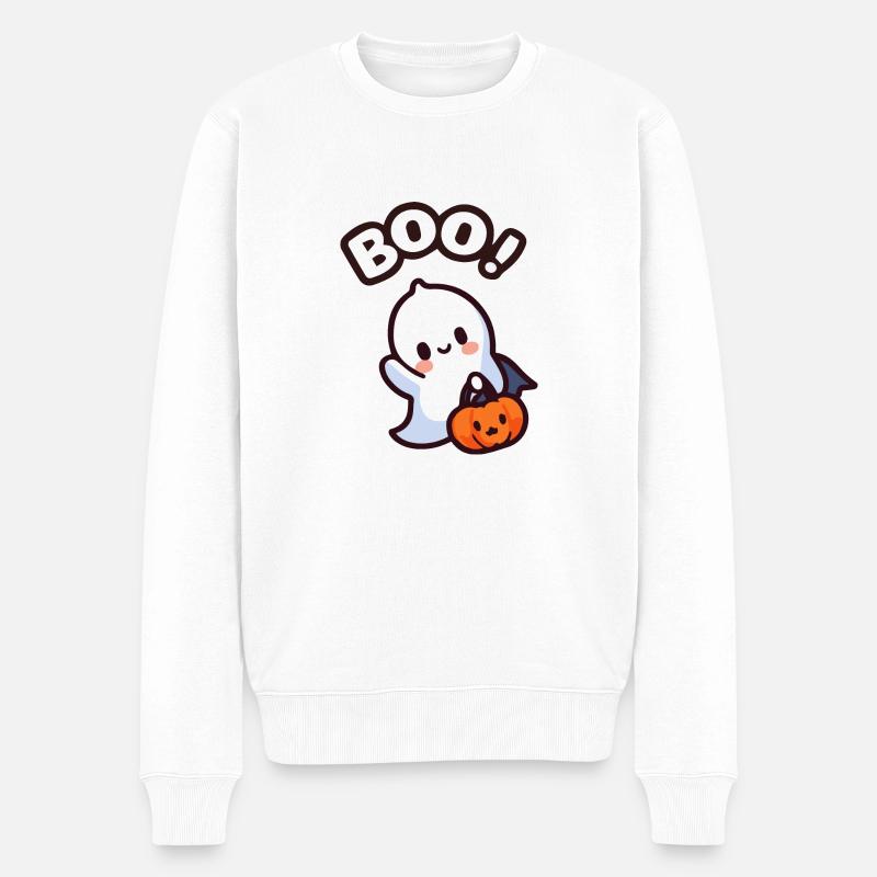 Halloween Ghost Baby - Männer Premium Bio Pullover - Weiß