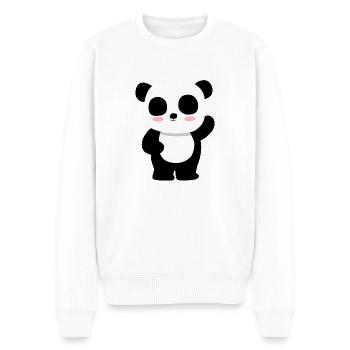Panda - Men's Premium Organic Jumper - white - Front - Thijin (182cm)