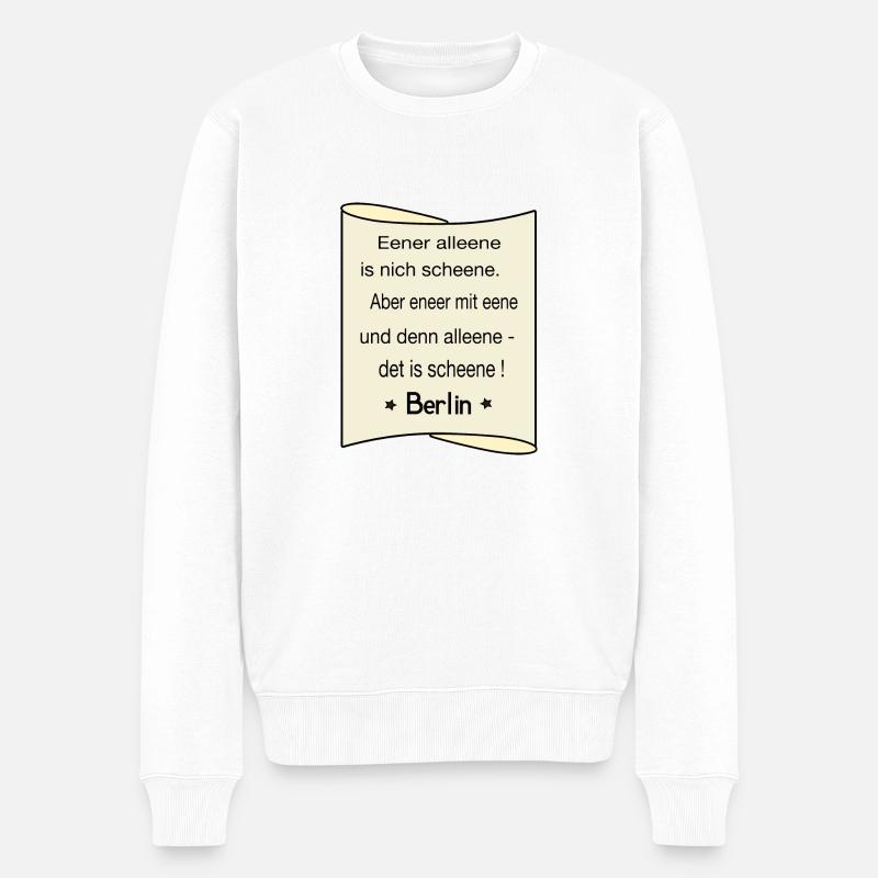 Eeener alleene - Männer Premium Bio Pullover - Weiß