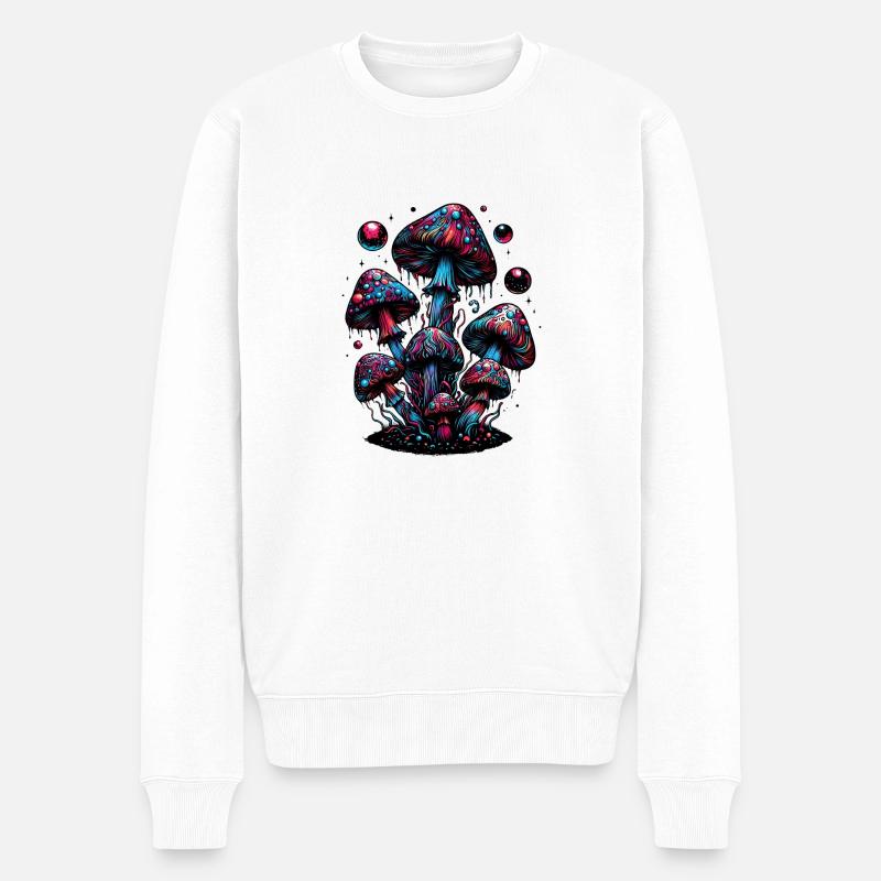 Magie des champignons psychédéliques - Pull Premium bio Homme - blanc