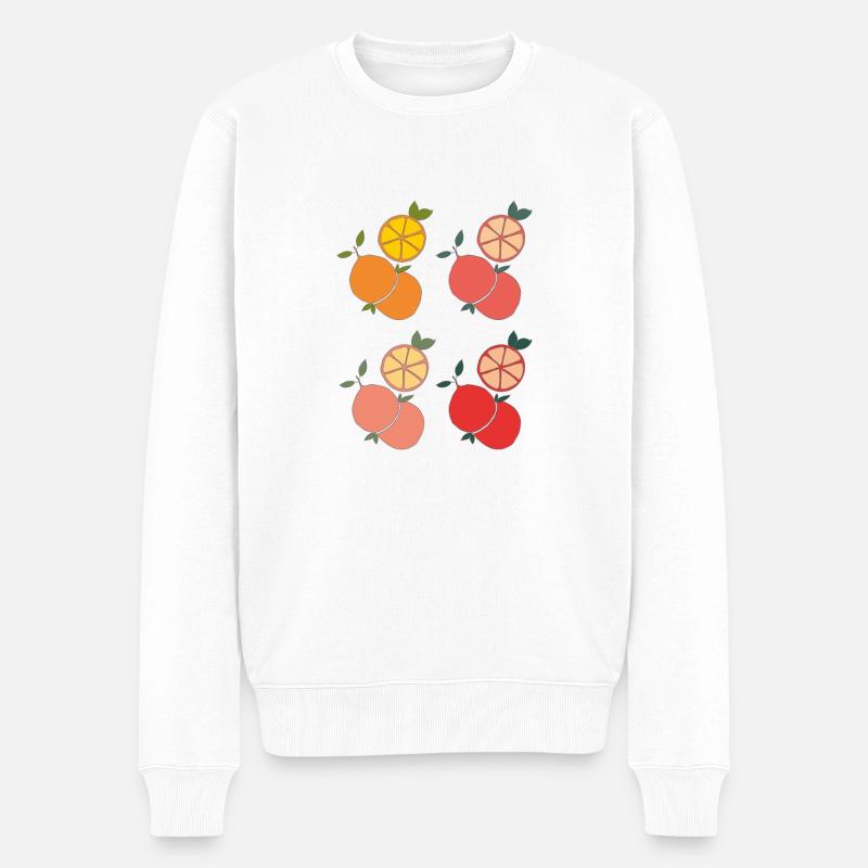 orangen zitrus - Männer Premium Bio Pullover - Weiß
