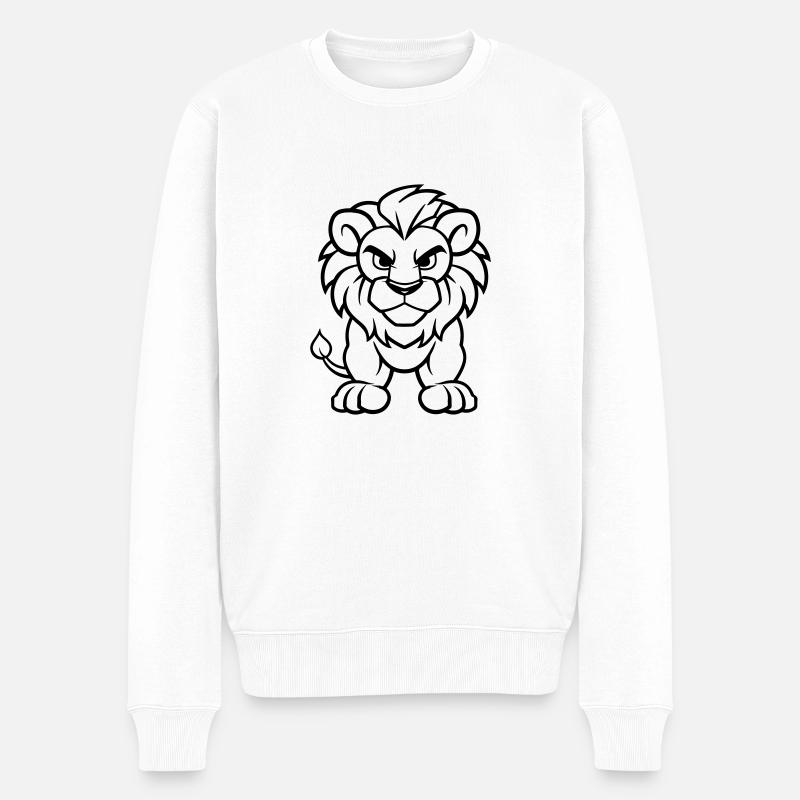 löwe comic - Männer Premium Bio Pullover - Weiß
