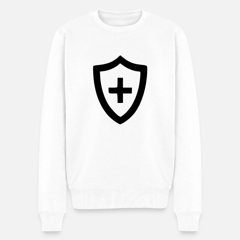 Bouclier de santé - Pull Premium bio Homme - blanc