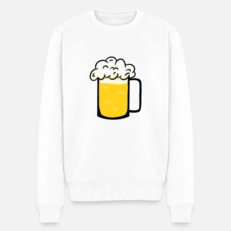 Chope de bière - Pull Premium bio Homme - blanc