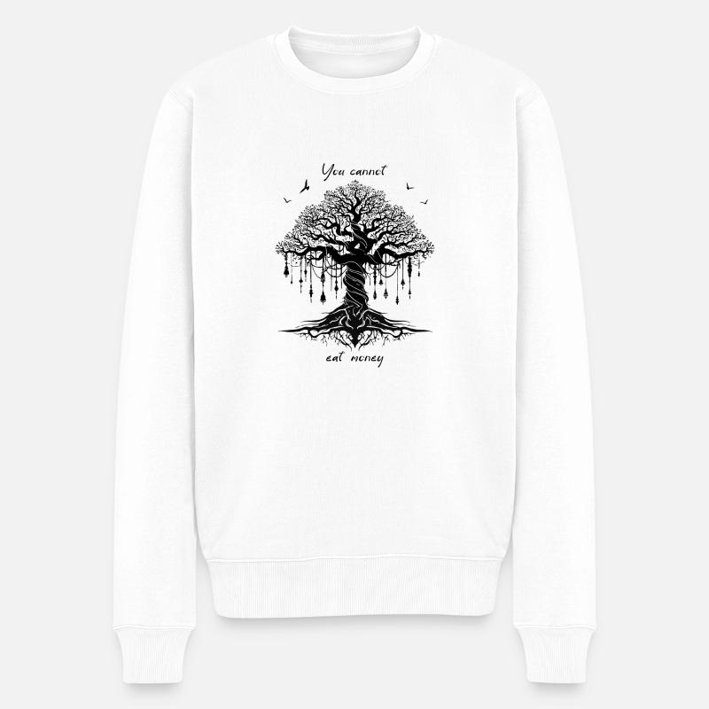 arbre - Økologisk premium-sweatshirt til mænd - hvid