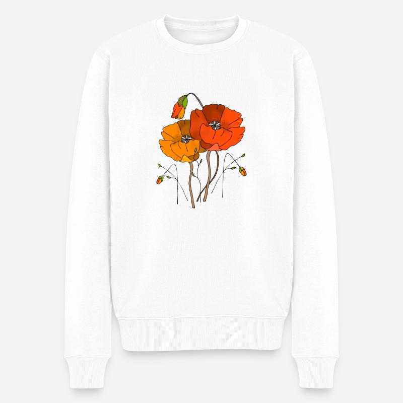 Blumen - Männer Premium Bio Pullover - Weiß