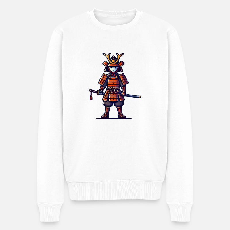 Bande dessinée de samouraï - Pull Premium bio Homme - blanc