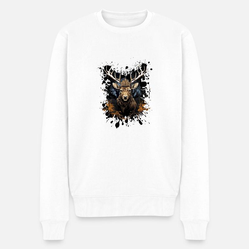 Roi du cerf - Pull Premium bio Homme - blanc