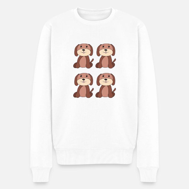 Chiens Four-Pack - Pull Premium bio Homme - blanc