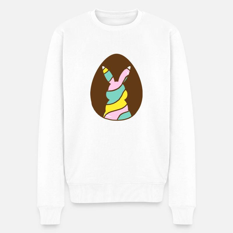 rabbit in egg - Männer Premium Bio Pullover - Weiß