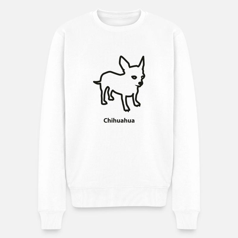 chihuahua - Männer Premium Bio Pullover - Weiß