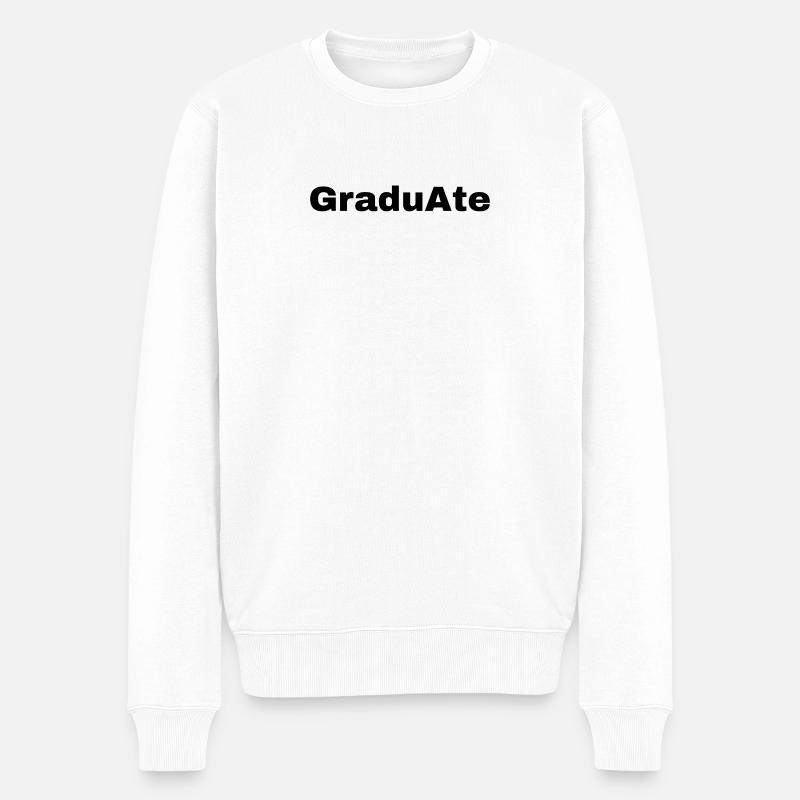 GraduAte - Statement - Männer Premium Bio Pullover - Weiß