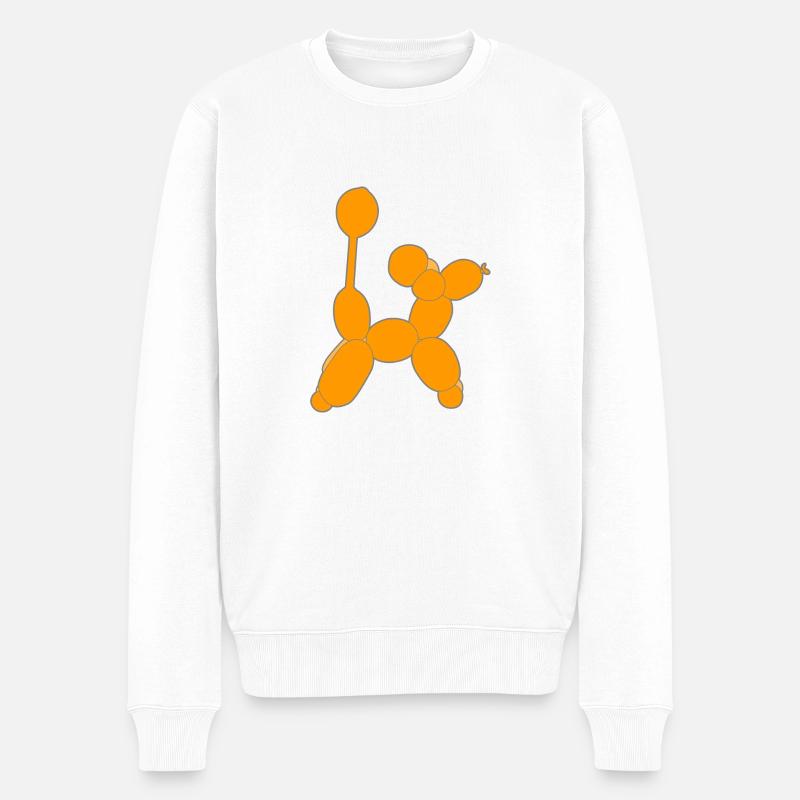 Ballon Hund - Männer Premium Bio Pullover - Weiß