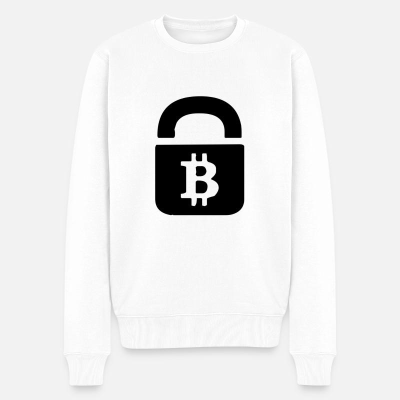 Bitcoin block - Pull Premium bio Homme - blanc