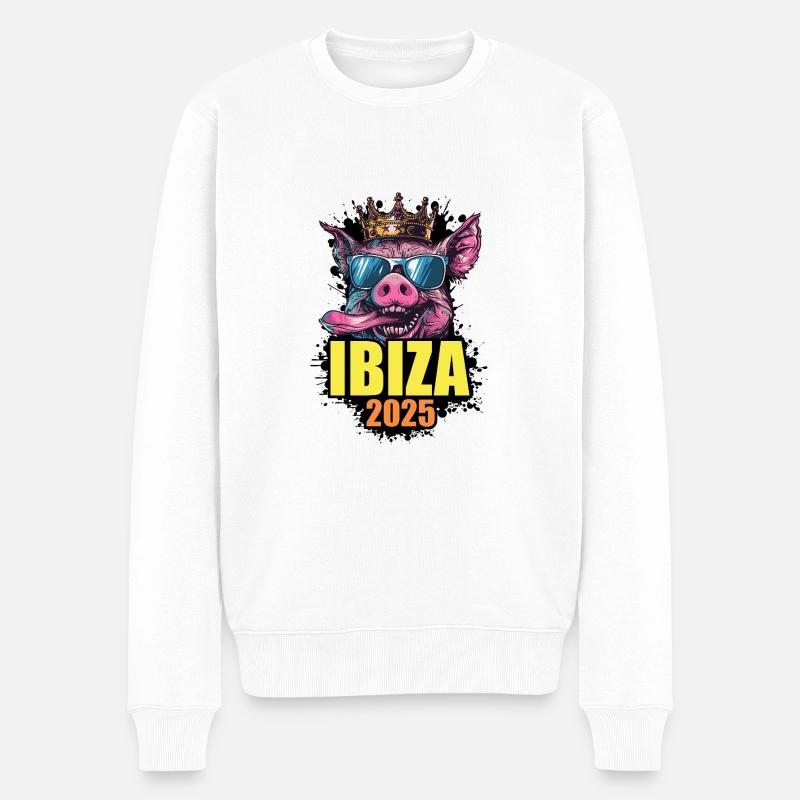 Ibiza 2025 Cochon - Pull Premium bio Homme - blanc