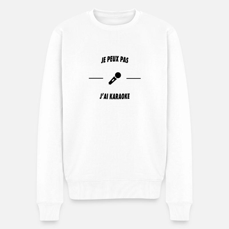 Je peux pas j'ai karaoké - Pull Premium bio Homme - blanc