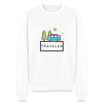 Traveler / Reisender - Männer Premium Bio Pullover - Weiß - Vorne - Thijin (182cm)