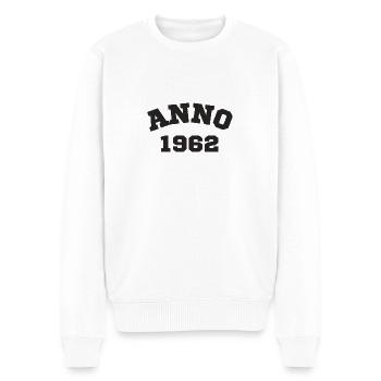 Anno 1962 Geburtstag Geburtsjahr - Männer Premium Bio Pullover - Weiß - Vorne - Thijin (182cm)