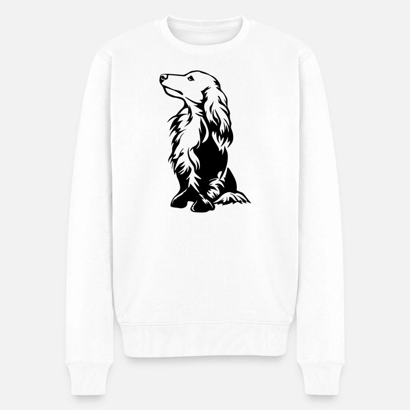 Dackel - Männer Premium Bio Pullover - Weiß
