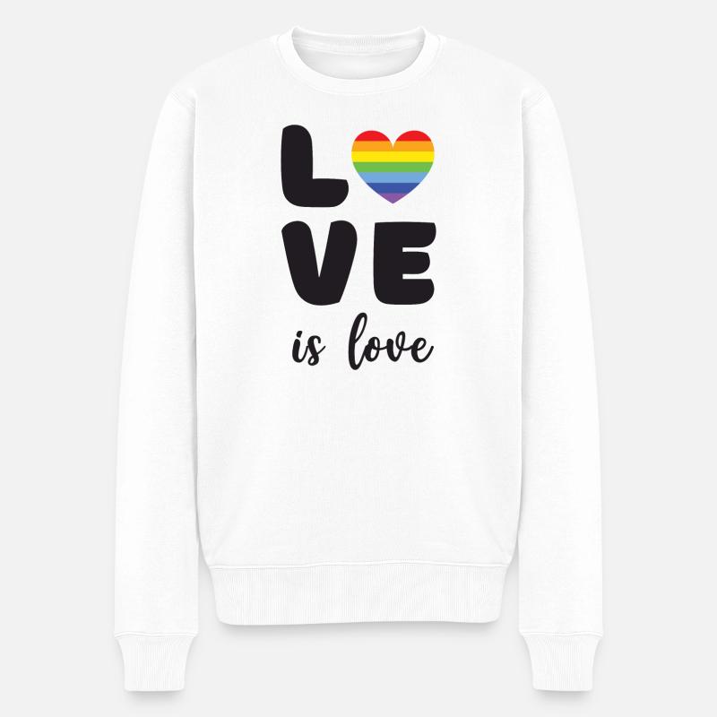 Pride Month - Liebe ist Liebe - Männer Premium Bio Pullover - Weiß