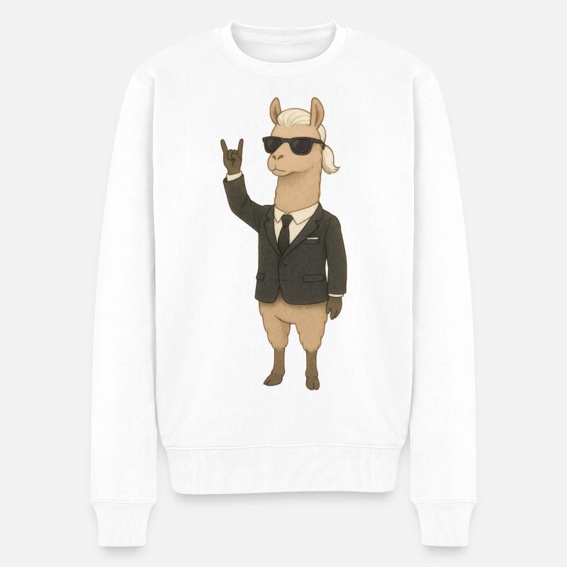 Karl Lamafeld rockt - Männer Premium Bio Pullover - Weiß