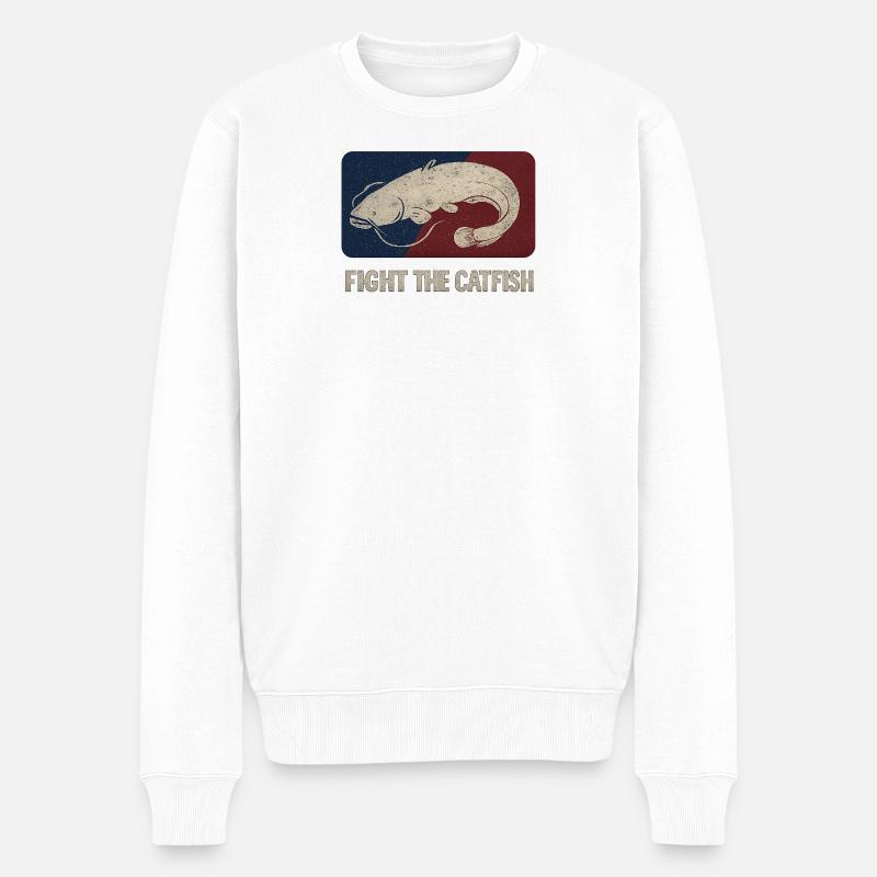Fight the catfish - Männer Premium Bio Pullover - Weiß
