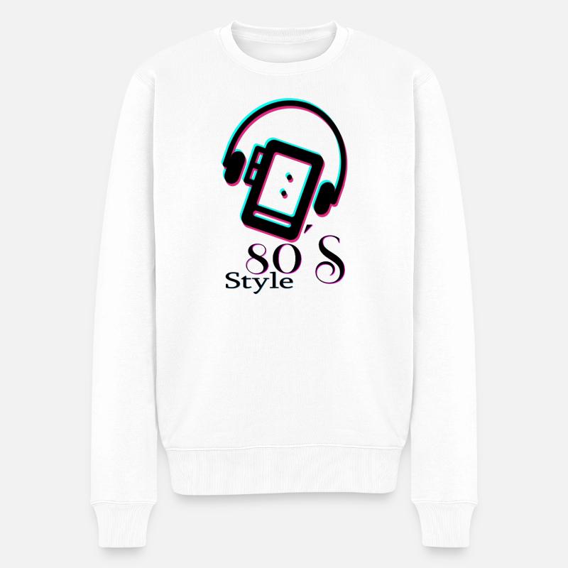 Retro-Design der 80er - Männer Premium Bio Pullover - Weiß