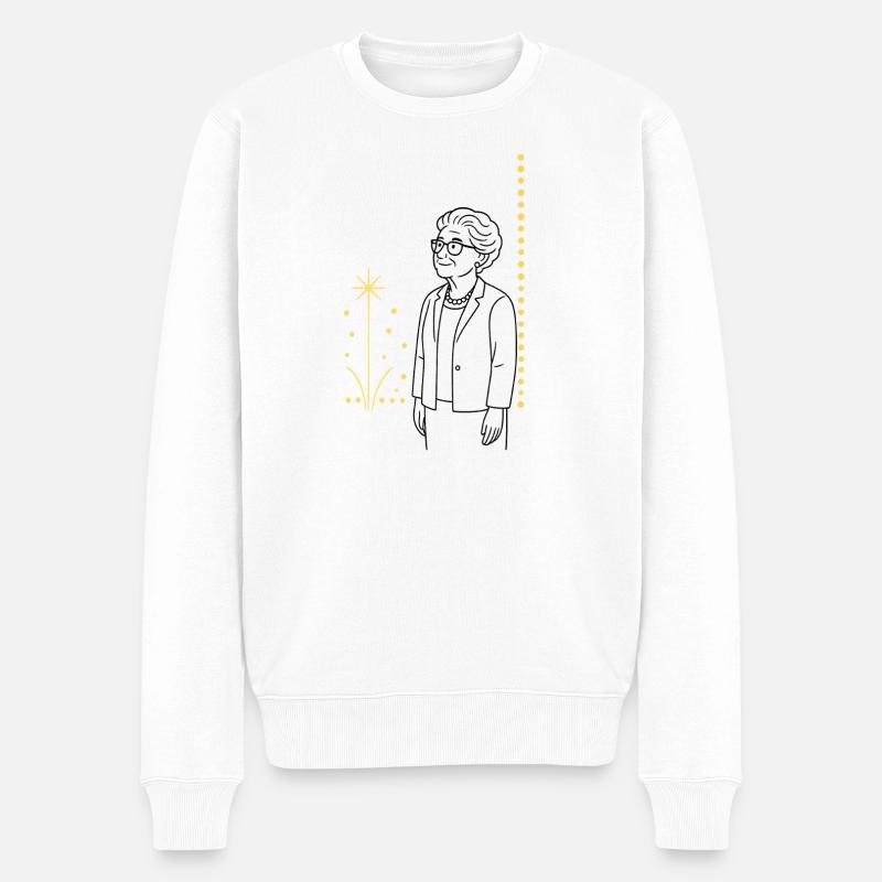 Mamie dans le feu d’artifice - Pull Premium bio Homme - blanc