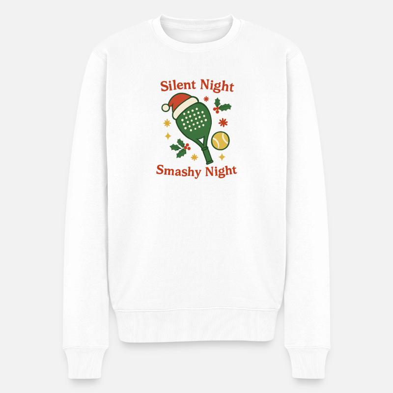 Silent Night Smashy Night - Männer Premium Bio Pullover - Weiß