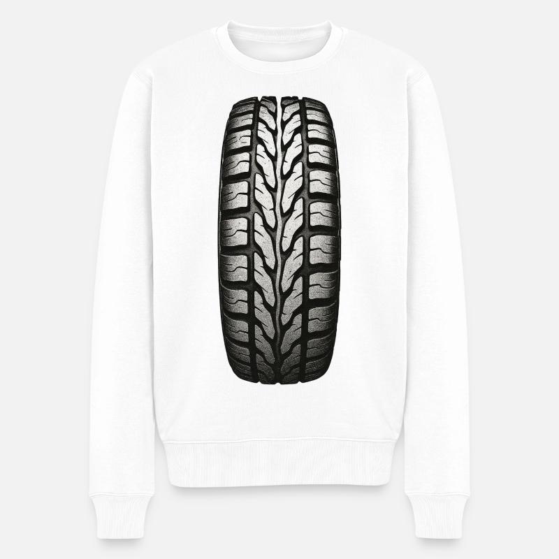 Reifen-Tread Muster - Männer Premium Bio Pullover - Weiß