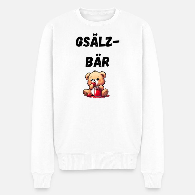 Gsälzbär Schwäbisch - Männer Premium Bio Pullover - Weiß