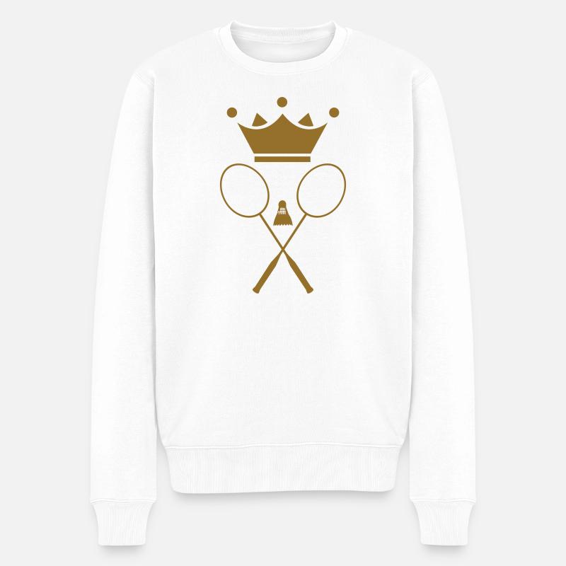Badminton - Männer Premium Bio Pullover - Weiß