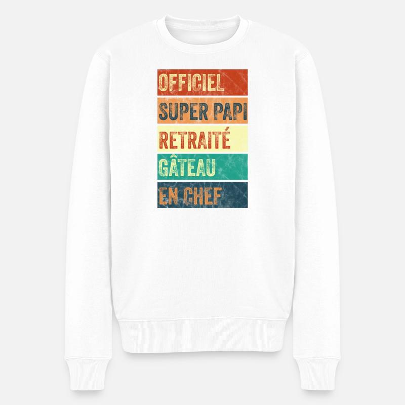 Super Papi Officiel - Pull Premium bio Homme - blanc