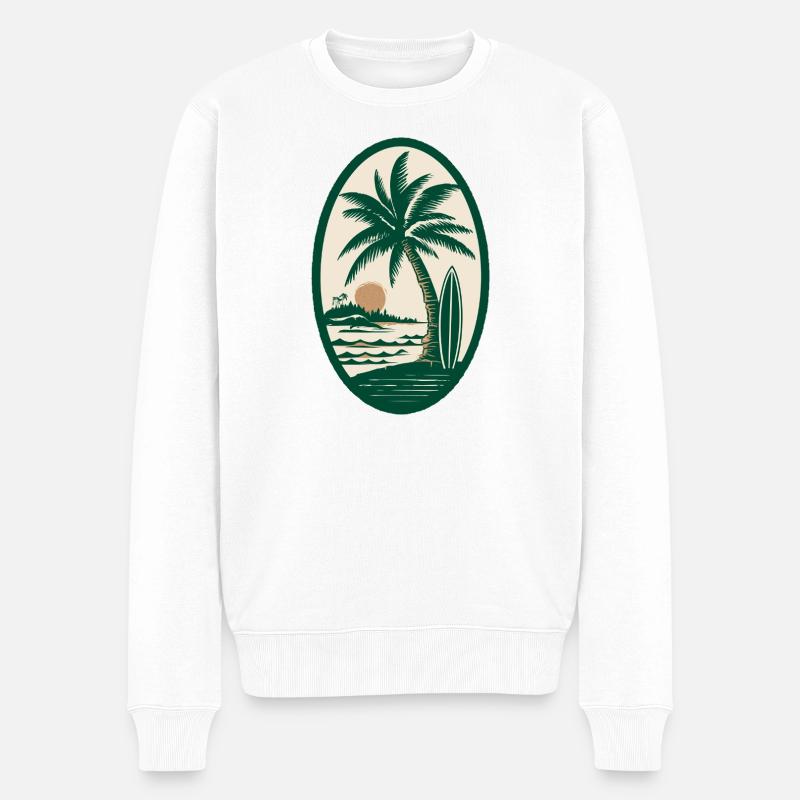 Surfer Logo - Männer Premium Bio Pullover - Weiß