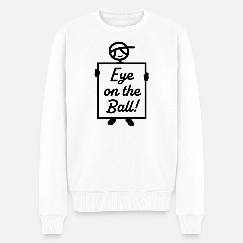 Augenblick auf den Ball - Männer Premium Bio Pullover - Weiß