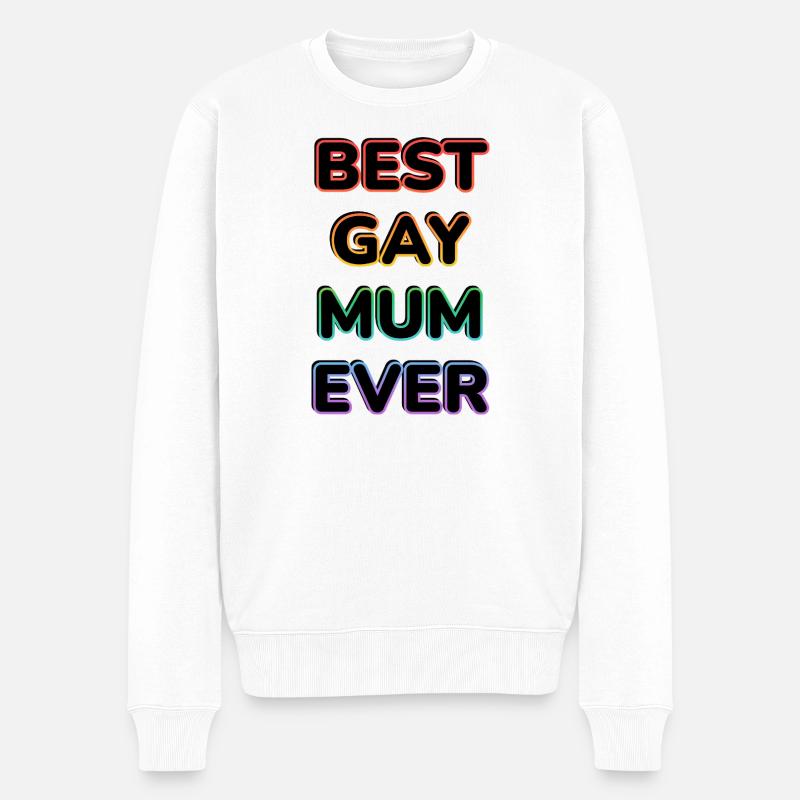 Beste schwule Mutter aller Zeiten - Männer Premium Bio Pullover - Weiß