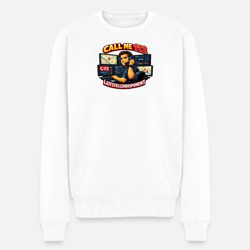 Call Me 112 Leitstellendisponent - Männer Premium Bio Pullover - Weiß