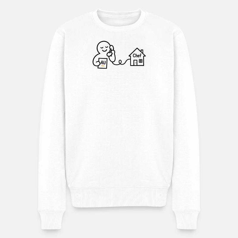 Chef - Bin Krank heute. - Männer Premium Bio Pullover - Weiß