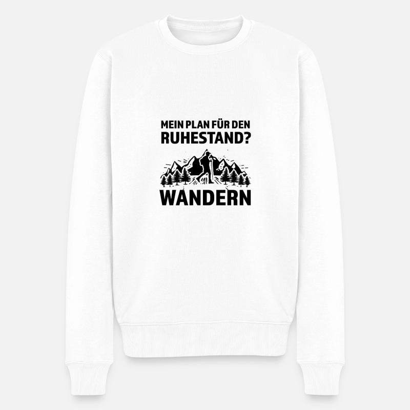Plan für den Ruhestand - Wandern - - Männer Premium Bio Pullover - Weiß