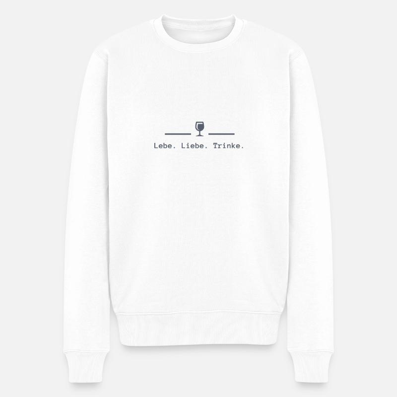 Lebe. Liebe. Lache. - Männer Premium Bio Pullover - Weiß